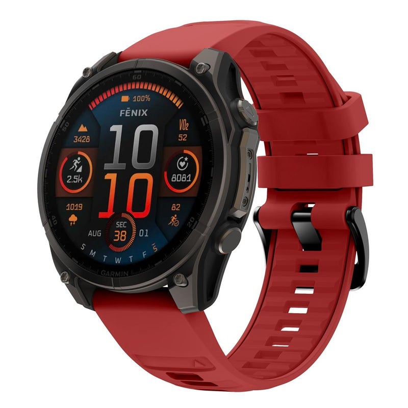 S-TOP For Garmin 20mm Quick Release Solid Color Silicone Watch Band(Red) - Image 1