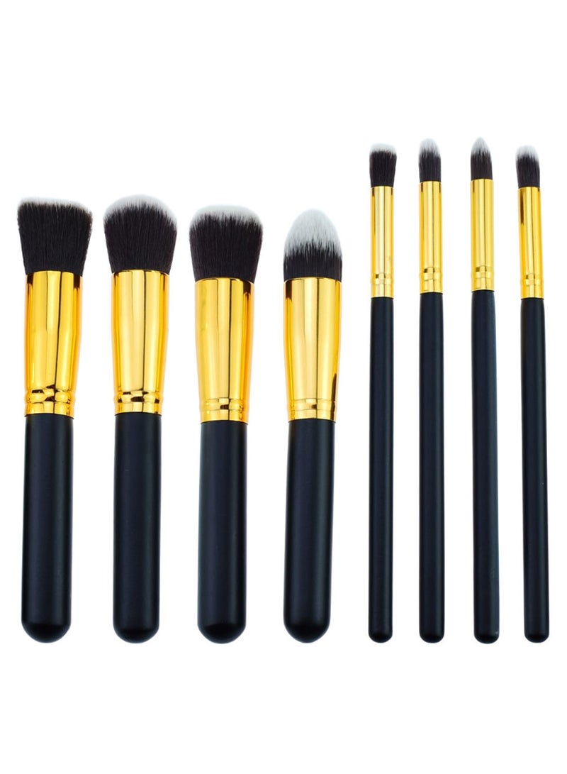 NIBEMINENT 8-Piece Makeup Brush Set With Box And Puff Multicolour - Image 2