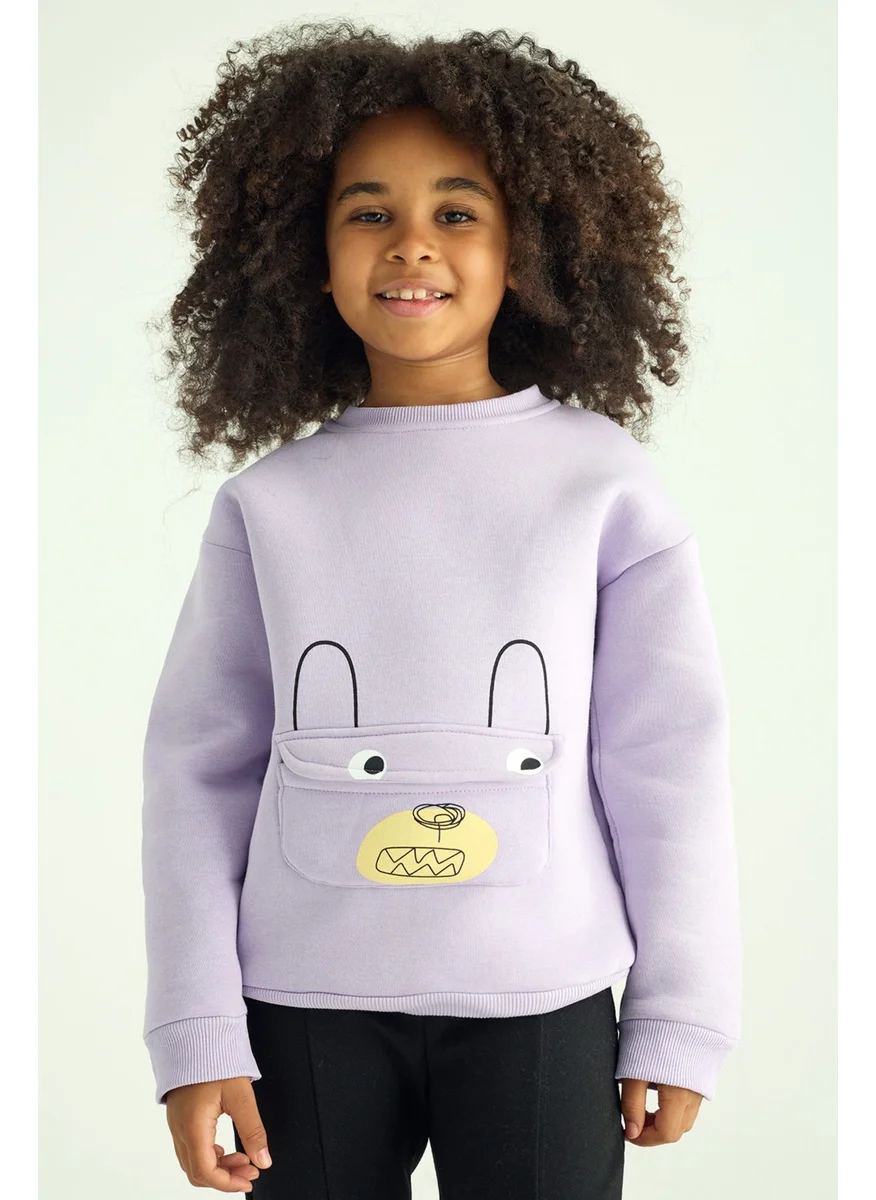 زيبكيدز Kids Kangaroo Pocket Bear Detailed Sweatshirt