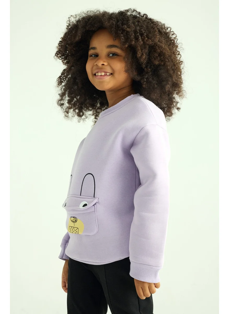 زيبكيدز Kids Kangaroo Pocket Bear Detailed Sweatshirt