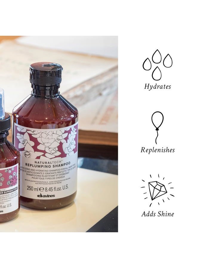 Davines Naturaltech REPLUMPING Shampoo, Gentle Cleasning To Add Hydration, Elasticity And Protection, Add Fullness, 8.45 fl. oz. - Image 3