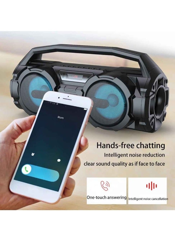 Portable Bluetooth Speakers, Easy To Carry Durable Hifi Wireless Subwoofer, Lightweight Super Bass Mp3 Music Player, Stereo Boom Box For Indoor And Outdoors, (1pc, S1 Black With Mic ) - Image 3