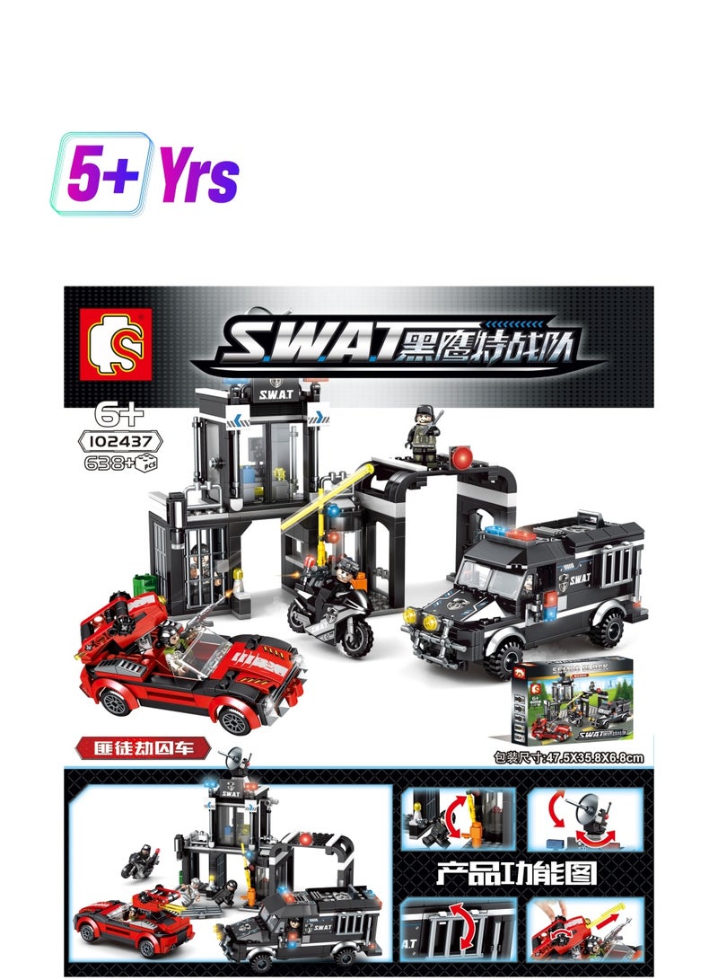 Sembo 102437 - Blackhawk SWAT series building blocks - 638 pcs - Black - Image 1