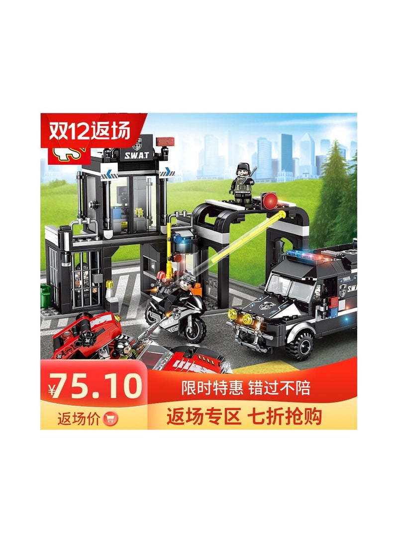 Sembo 102437 - Blackhawk SWAT series building blocks - 638 pcs - Black - Image 4