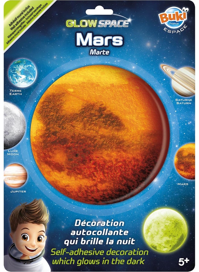 Buki Glow Space Mars Glow-in-the-Dark Self-Adhesive Wall Sticker (16 cm) - Image 1