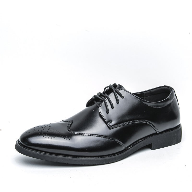 Men'S Spring Autumn Business Formal Suit Leather Shoes Male Personality Patchwork Lace-Up Derby Shoes Fashion Wedding Groomsman Shoe - Image 1