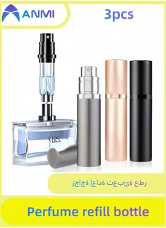 Anmi Travel Perfume Refill Bottle 5ML, Bottom Refill (Black+Silver +Gold)  - Image 1