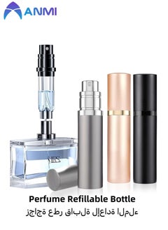 Anmi Travel Perfume Refill Bottle 5ML, Bottom Refill (Black+Silver +Gold)  - Image 1