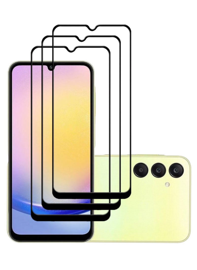 ACLIX 3 Pieces Antistatic ESD Dustproof Premium Quality High Definition Tempered Glass Screen Protector Designed For Samsung Galaxy A25 - Image 1