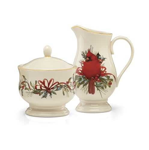 Lenox 847266 Winter Greetings Sugar & Creamer Set, Christmas & Holiday Hosting - Image 2