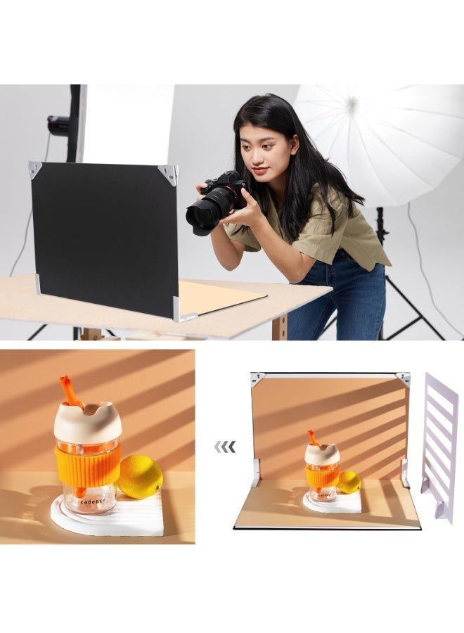 والالا خلفية لتصوير المنتجات مع لوحين للإضاءة والظلال، مجموعة أدوات تصوير صغيرة من 10 قطع/20 نمطًا لتصوير المنتجات الصغيرة، مناسبة لتصوير الأطعمة والمجوهرات والقطع الصغيرة. - Image 5
