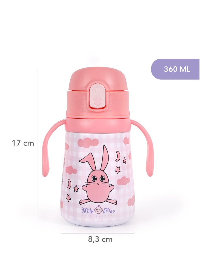Milk & Moo - Milk&Moo Stainless Steel Kids Water Bottle 360ML Cancin - Image 1