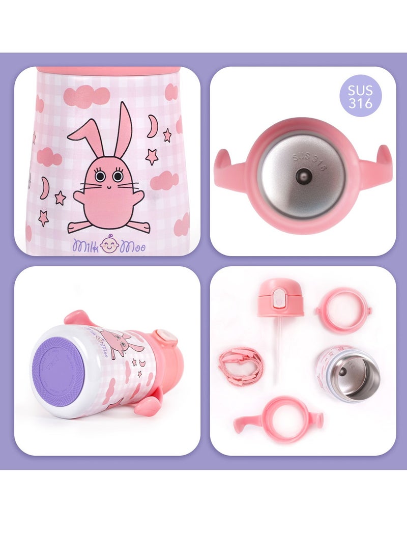 Milk & Moo - Milk&Moo Stainless Steel Kids Water Bottle 360ML Cancin - Image 1