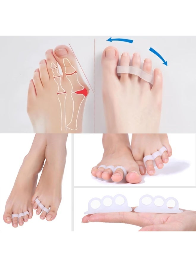 فواصل أصابع القدم للعناية بالقدم – فاصل أصابع جل ناعم – مصحح ومحاذي أصابع القدم للرجال والنساء – لتقويم الأصابع المتداخلة وعلاج الوكعة وأصابع المطرقة - Image 4