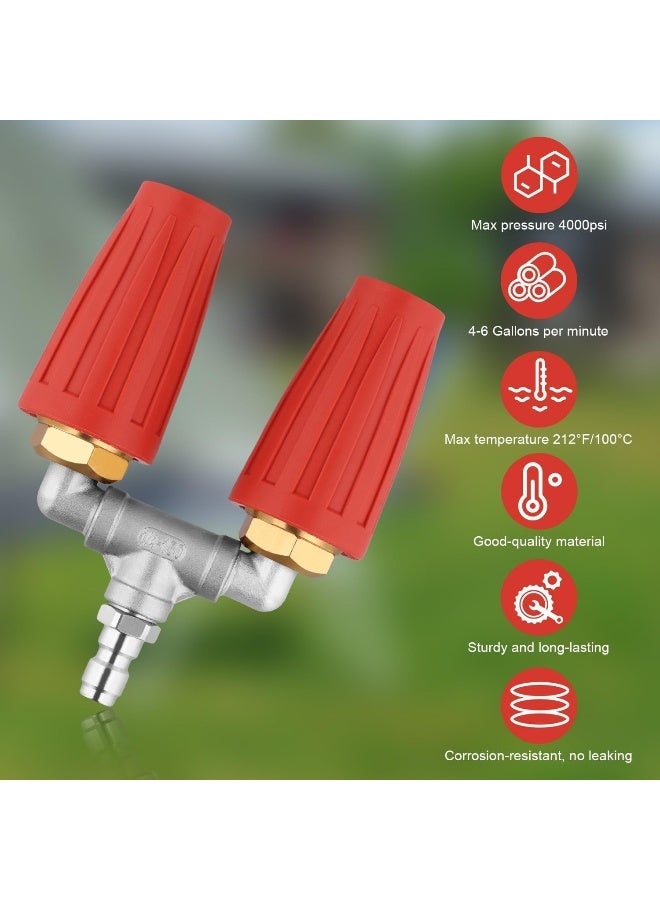 NQEUEPN Dual Turbo Nozzle, 360Â° Rotation Pressure Washer Nozzle Tips  - Image 5