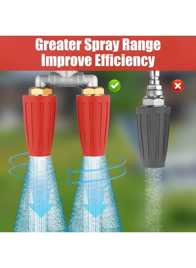 NQEUEPN Dual Turbo Nozzle, 360Â° Rotation Pressure Washer Nozzle Tips  - Image 3