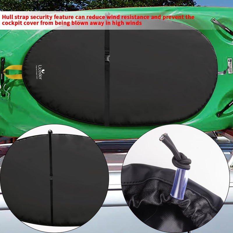 UCEDER Universal Kayak Cockpit Cover - Waterproof Seal Cockpit Cover with Adjustable Bungee Cord Rim Attachment - Heavy Duty Kayak Seat Cover Perfect for Outdoor and Indoor Storage(2.5 Deck) - Image 3