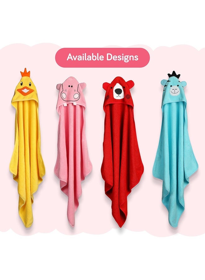 Luvlap Hooded Baby Bath Towel for New Born, Super Soft, Made with Super Soft and Highly Absorbent 100% Zero Twist Cotton, Can be Used for Baby Swaddling (Pink Hippo) - Image 4