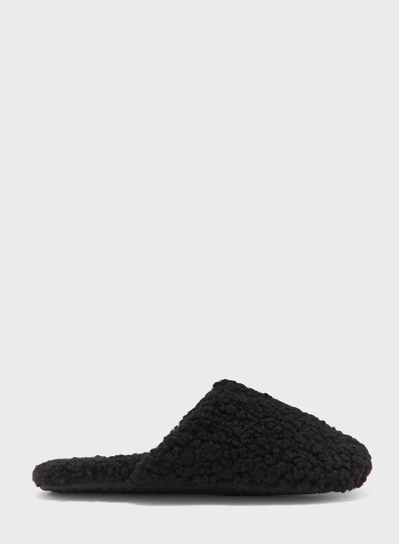 Truffle Furry Slip On Bedroom Slipper