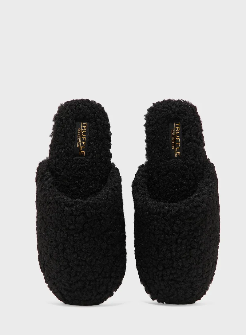 Truffle Furry Slip On Bedroom Slipper
