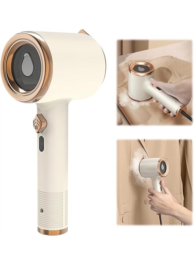 Portable Mini Ironing Machine, Travel Mini Steam Iron, Handheld Garment Steamer, Fast Preheating Steam Dry Ironing, For Home and Travel (Beige)  - Image 1