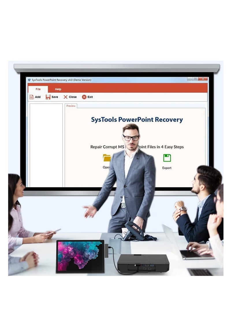 SYOSI - Surface Pro 4 5 6 USB 3.0 Hub/Docking Station, Takya USB 3.0x3 Hub Adapter, SD & TF/Micro SD Memory Card Reader, Mini DP to 4K HDMI Special Design for Microsoft Surface Pro 4th/ 5th/ 6th Gen (Black) - Image 1