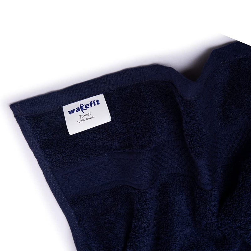 Wakefit مجموعة من 4 من مناشف اليد المصنوعة من قطن تيري 500 GSM من ويكفيت (فلفل حار، أزرق داكن) - Image 5