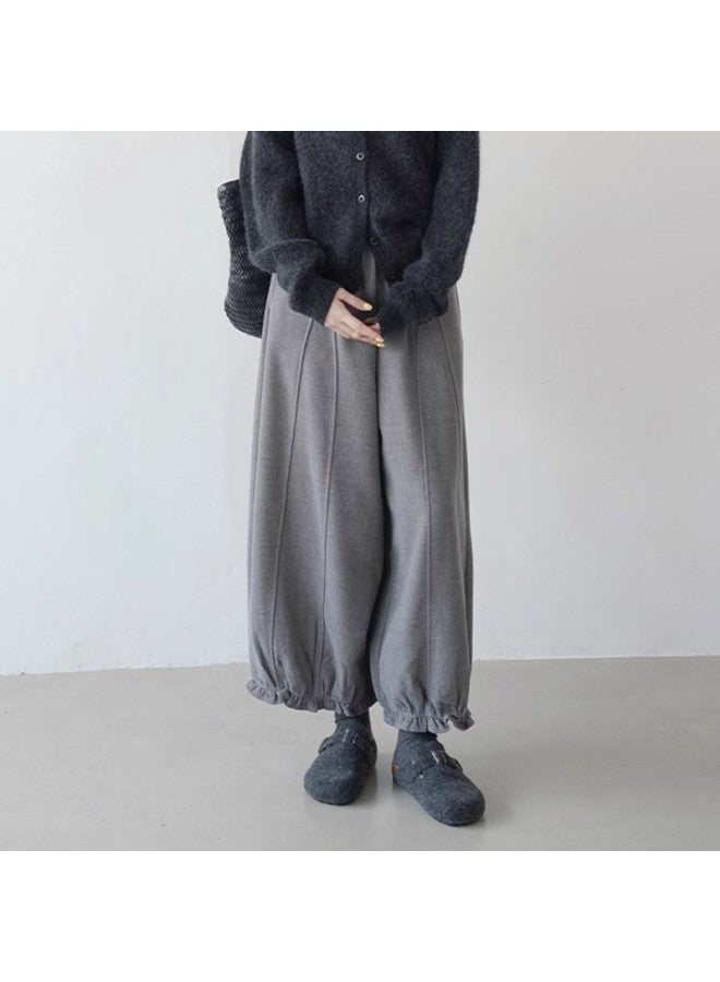 XINYANG Wooden Lace Straight Leg Pants 2025 Autumn Winter Wool Trousers High Waist Slimming Petite Women'S Pants - Image 3