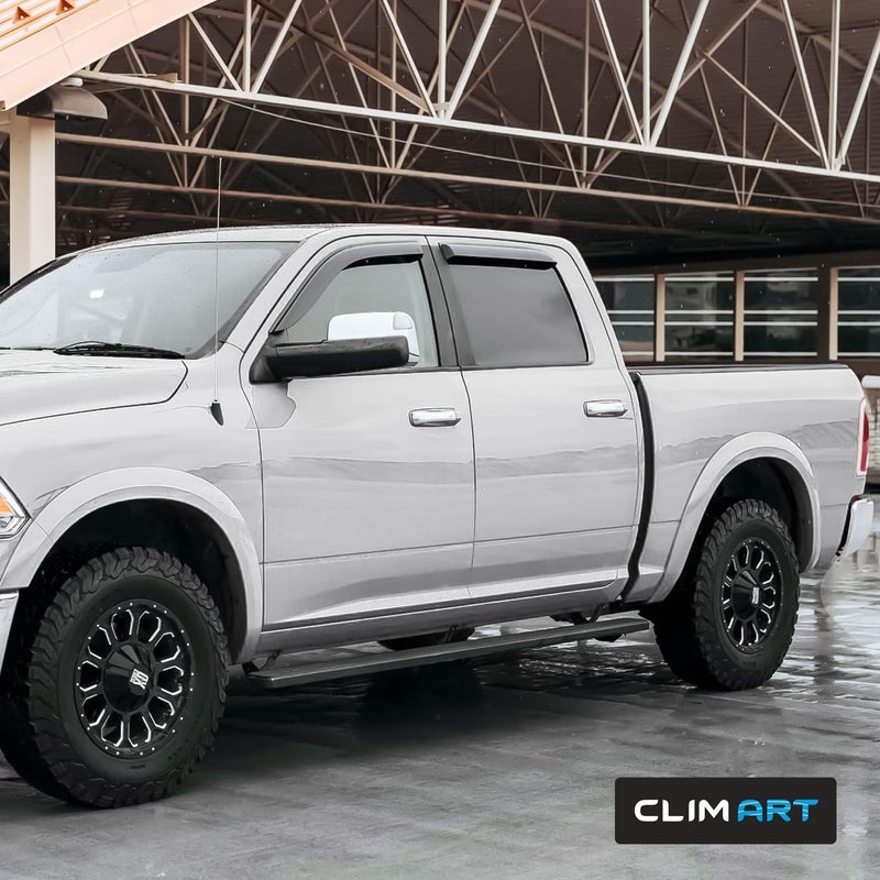 CLIM ART Durable Rain Guards for Dodge RAM 2500 3500 (2019-2024) - Dark Smoke Window Deflectors - Image 5