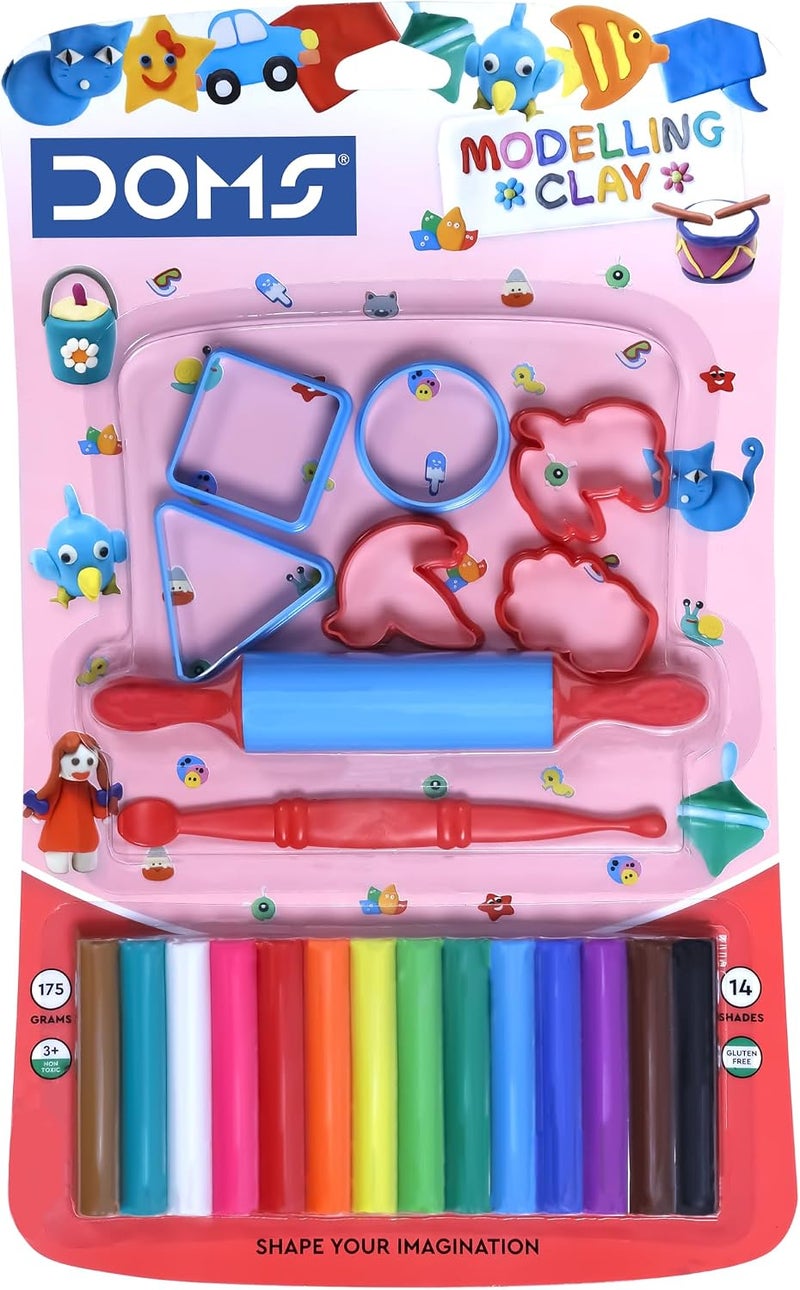 DOMS Modeling Clay 175g Set with 14 Shades - Image 1