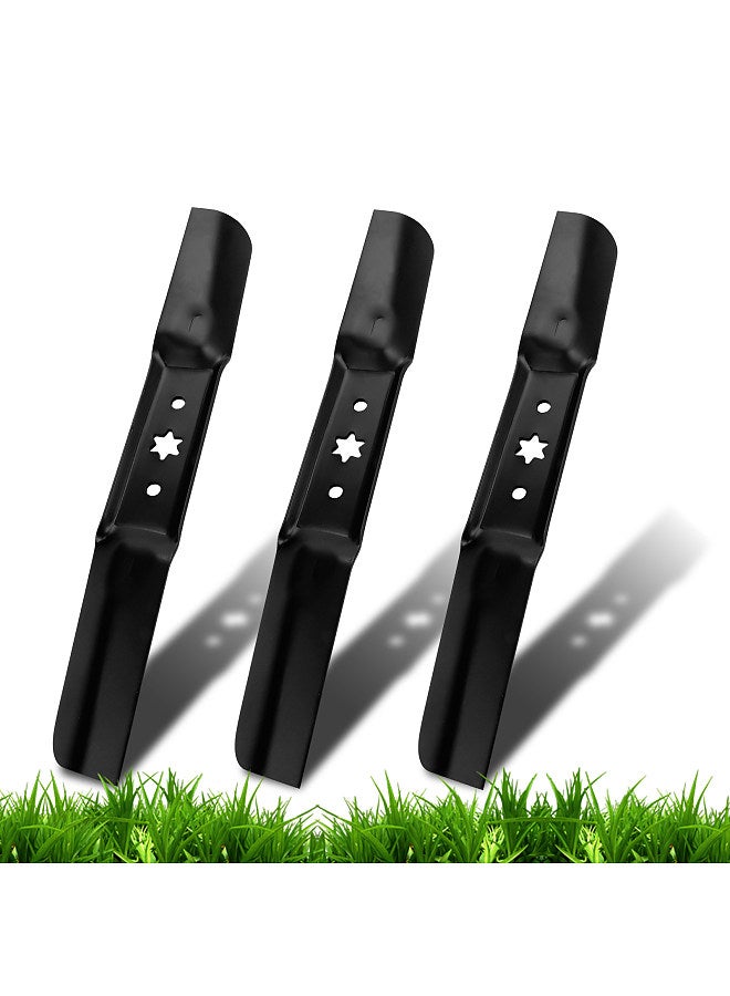 Generic 3Pcs Replacement Lawn Mower Blade Set 18 4/7'' Stainless Steel Mower Blades Compatible with MTD CUB CADET TROY-BILT 742-05056, 742-05056A, 942-05056, 942-05056A  - Image 1