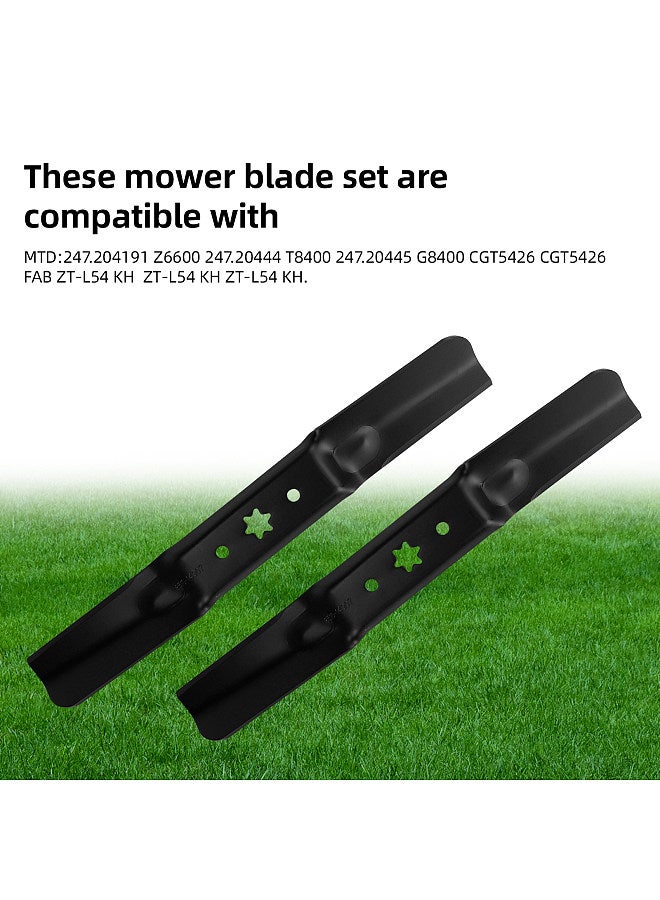 Generic 3Pcs Replacement Lawn Mower Blade Set 18 4/7'' Stainless Steel Mower Blades Compatible with MTD CUB CADET TROY-BILT 742-05056, 742-05056A, 942-05056, 942-05056A  - Image 2
