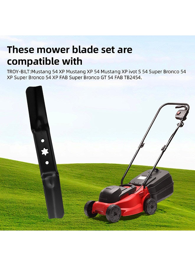Generic 3Pcs Replacement Lawn Mower Blade Set 18 4/7'' Stainless Steel Mower Blades Compatible with MTD CUB CADET TROY-BILT 742-05056, 742-05056A, 942-05056, 942-05056A  - Image 4