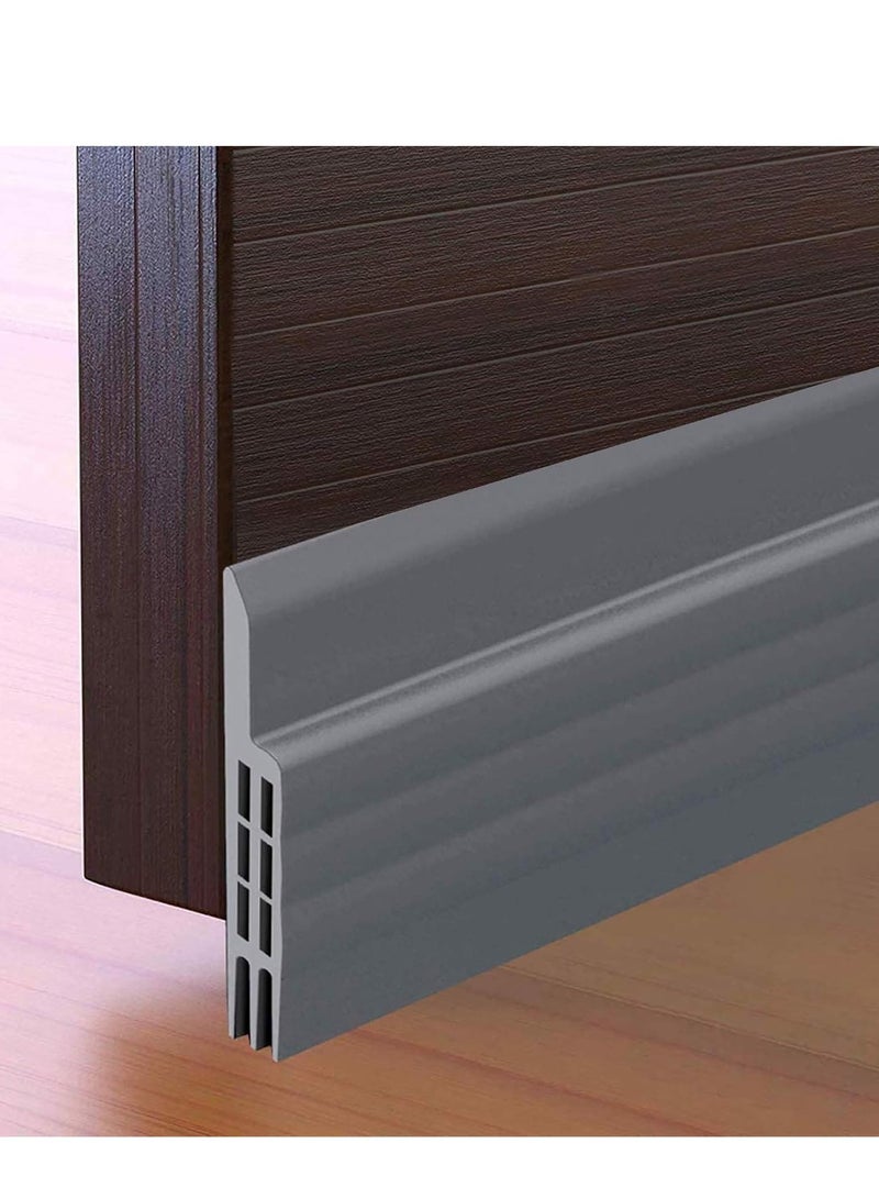 Door Draft Stopper Under Door Seal for Exterior/Interior Doors, Door Sweep Strip Under Door Draft Blocker, Soundproof Door Bottom Weather Stripping, 2 Inch W x 39 Inch L, Grey  - Image 1