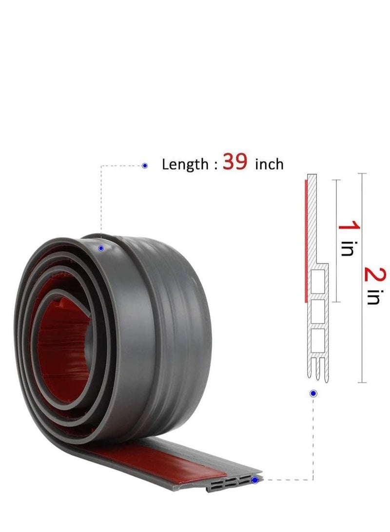 Door Draft Stopper Under Door Seal for Exterior/Interior Doors, Door Sweep Strip Under Door Draft Blocker, Soundproof Door Bottom Weather Stripping, 2 Inch W x 39 Inch L, Grey  - Image 3
