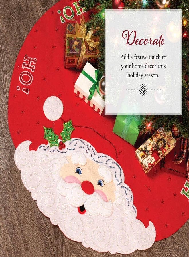Bucilla, Jolly Santa, Felt Applique Christmas Tree Skirt Making Kit, Perfect for DIY Arts and Crafts, 89640E - Image 4