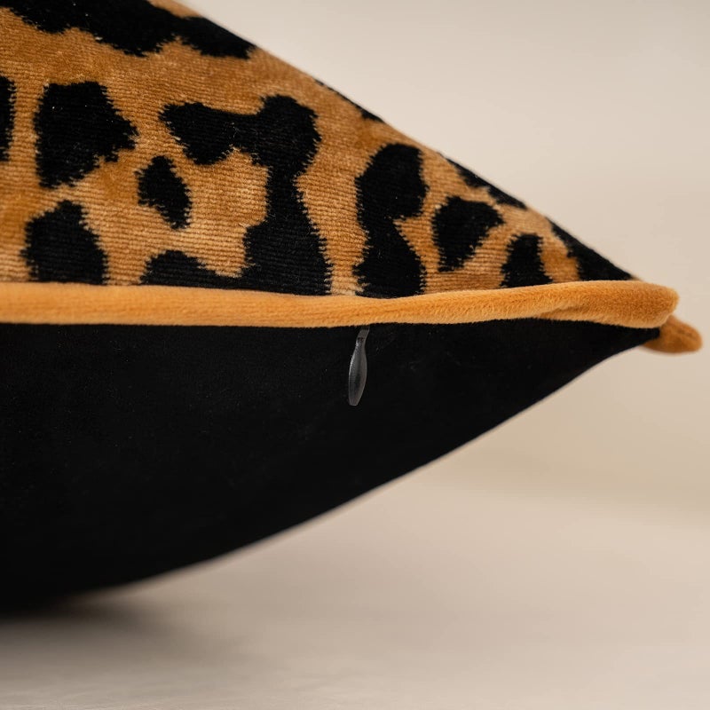 Yangest Black and Gold Rectangle Pillow Cover Cut Velvet Leopard Print Cushion Cover Luxury Modern Pillowcover for Couch Living Room Bedroom,12x20 Inch - Image 4