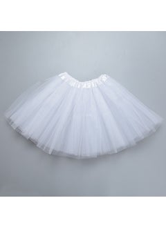 Kids Fluffy Tutu Skirt Dance Elastic Waist Cosplay White gauze skirt