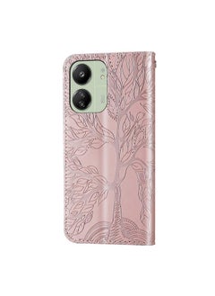 erorex Case For Xiaomi Redmi 13C 4G / 5G Life Tree Embossing Pattern Leather Phone Case  - Image 3