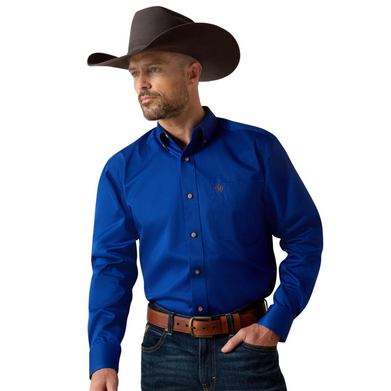 Ariat Solid Twill Classic Fit Shirt - Men's Long Sleeve Western Button-Down - Image 1