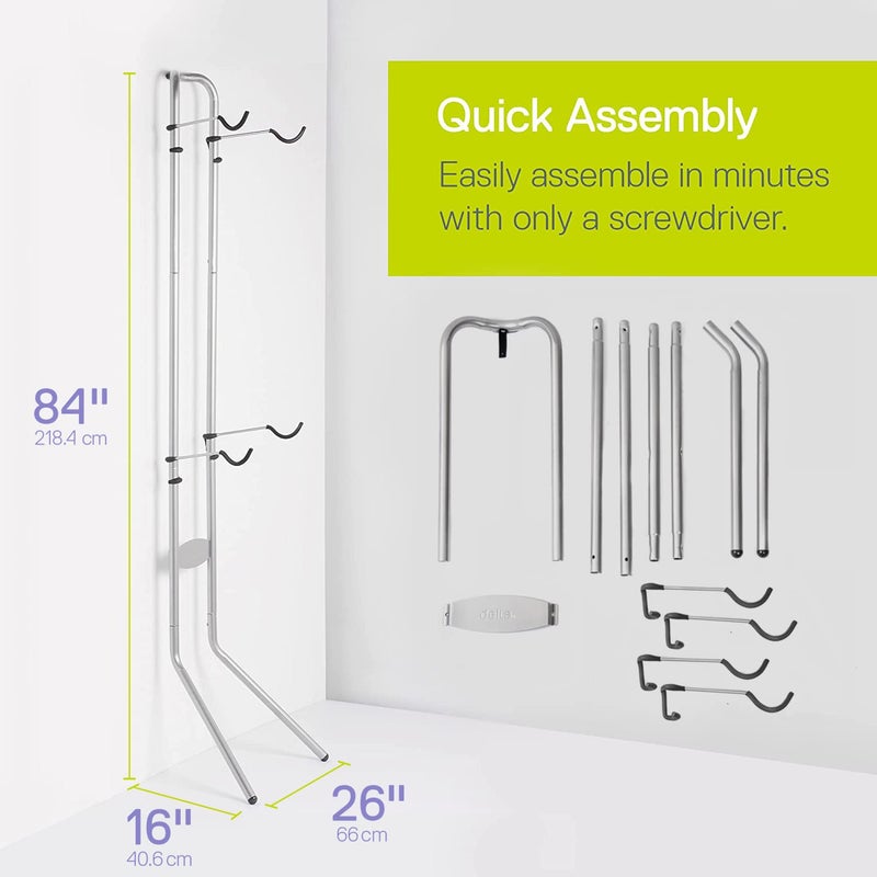 Delta Cycle Michelangelo 2 Bike Storage Rack - Gravity Fully Adjustable Bike Rack Garage For Road, MTB, and Hybrid Bicycles - Vertical Bike Rack Holds Up To 80 lbs - Image 5