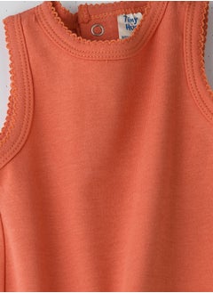 Tiny Hug Baby Girl Sleeveless Onesie and Printed Pinafore Dress Set  - Image 3