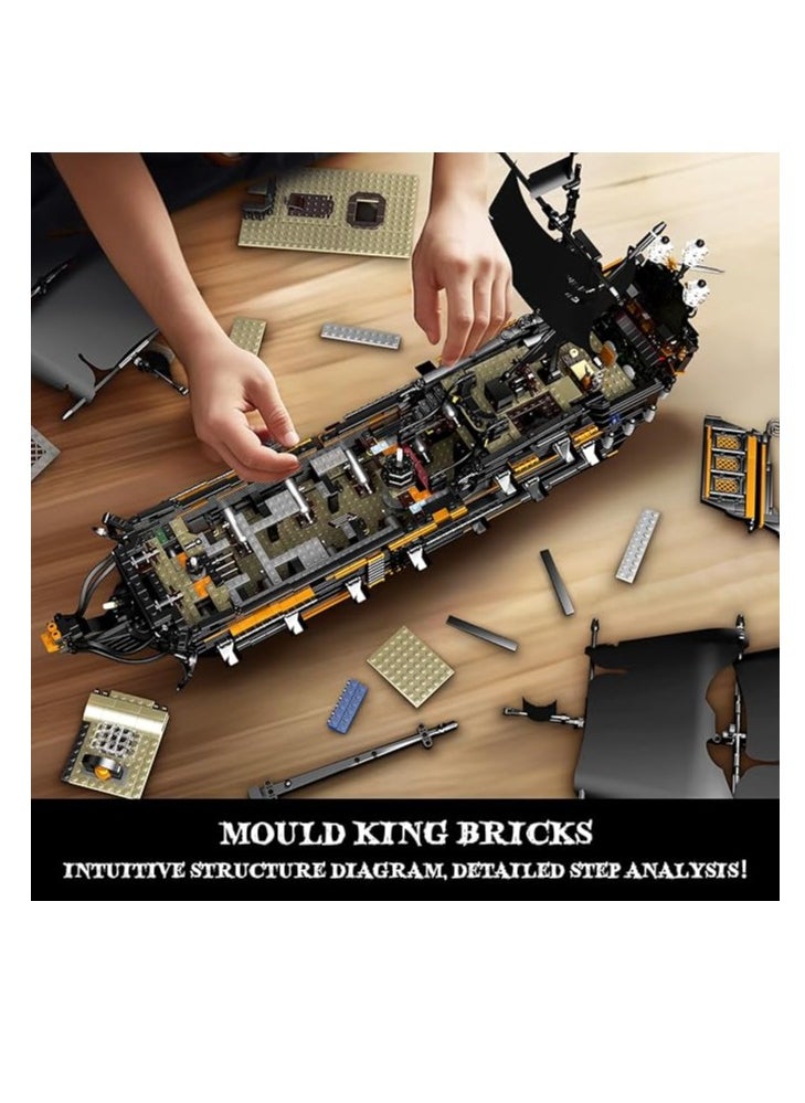mould king 13199 Pirates Ship Model Building Blocks Kits, MOC Large Black Pearl Sailboat Model Construction Set to Build, Gift for Kids/Adults Collections Enthusiasts  - Image 3