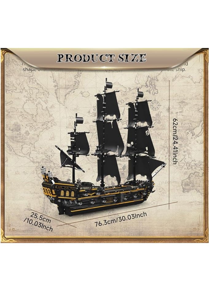 mould king 13199 Pirates Ship Model Building Blocks Kits, MOC Large Black Pearl Sailboat Model Construction Set to Build, Gift for Kids/Adults Collections Enthusiasts  - Image 5