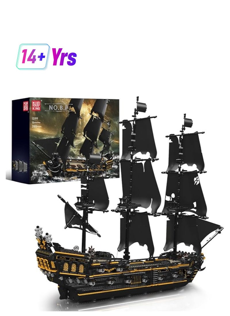 mould king 13199 Pirates Ship Model Building Blocks Kits, MOC Large Black Pearl Sailboat Model Construction Set to Build, Gift for Kids/Adults Collections Enthusiasts  - Image 1