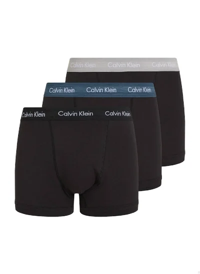 CALVIN KLEIN Men's  3 Pack Trunks , Black - Cotton