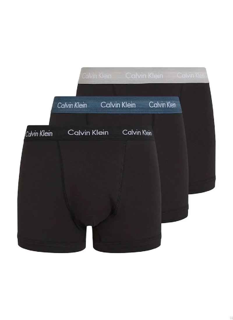 CALVIN KLEIN Men's  3 Pack Trunks , Black - Cotton