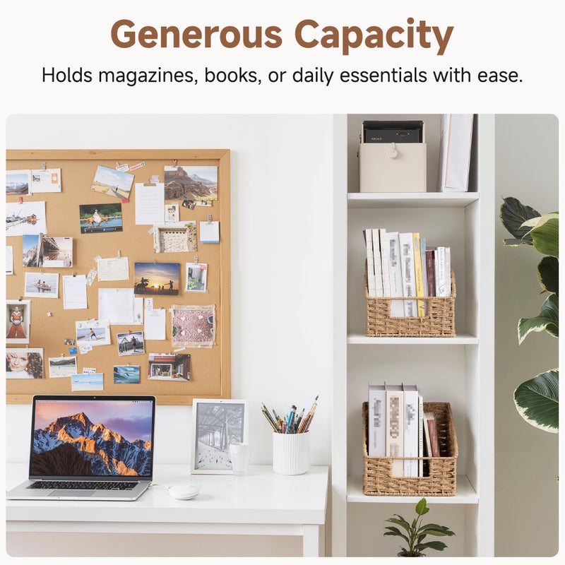 StorageWorks Wicker Baskets for Organizing, Pantry Organizers and Storage, Round Paper Rope Storage Basket for Pantry Shelves, Orange, 2 Pack - Image 4