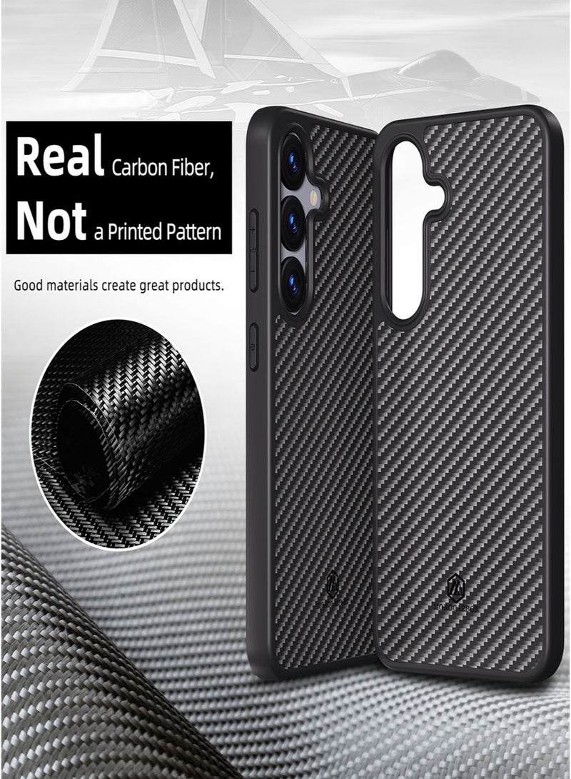 MONOCARBON Real Carbon Fiber Samsung Galaxy S25 Case Cover MagSafe Compatible Mil Grade Scratch Resistant - Matte Black - Image 2