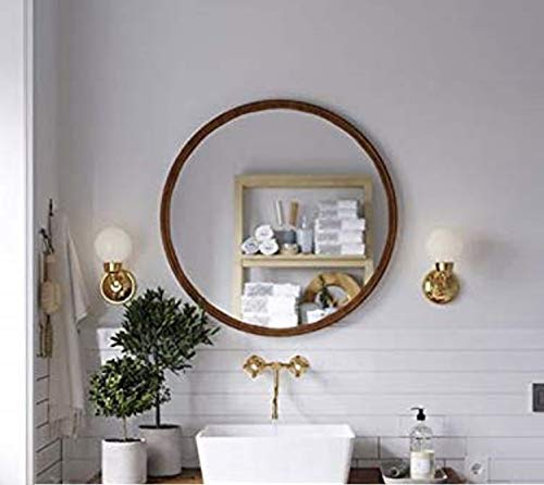 SEVEN HORSES Wooden Dressing Wall Mirrors/Wall Hanging Dressing Mirrors/Plain Decorative Wall Mirror/Dressing Table for Bed Room/Wall Mounted Dressing Mirror for Living Room (Size 24 Inch Round) - Image 2